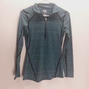 REI CoOp Women's Size XS Heathered Blue Long Sleeve Activewear Jacket 1/4 Zip